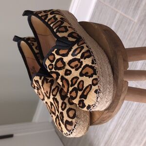 Sam Eldeman Carrin Leopard Print Platform Espadrilles